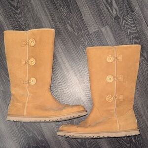 UGG Tan Winter Boots with Button Details